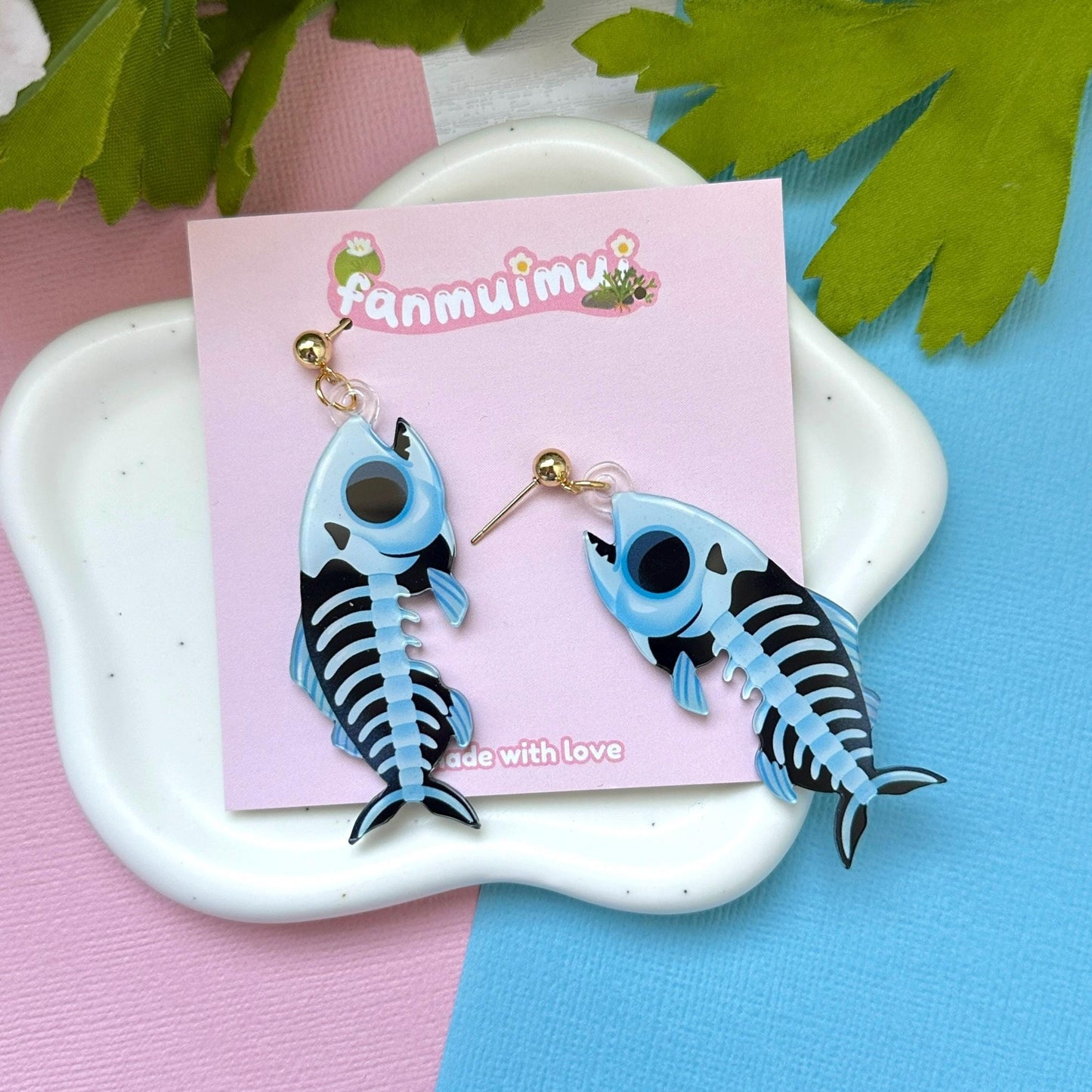 Fish Bones Acrylic Earrings