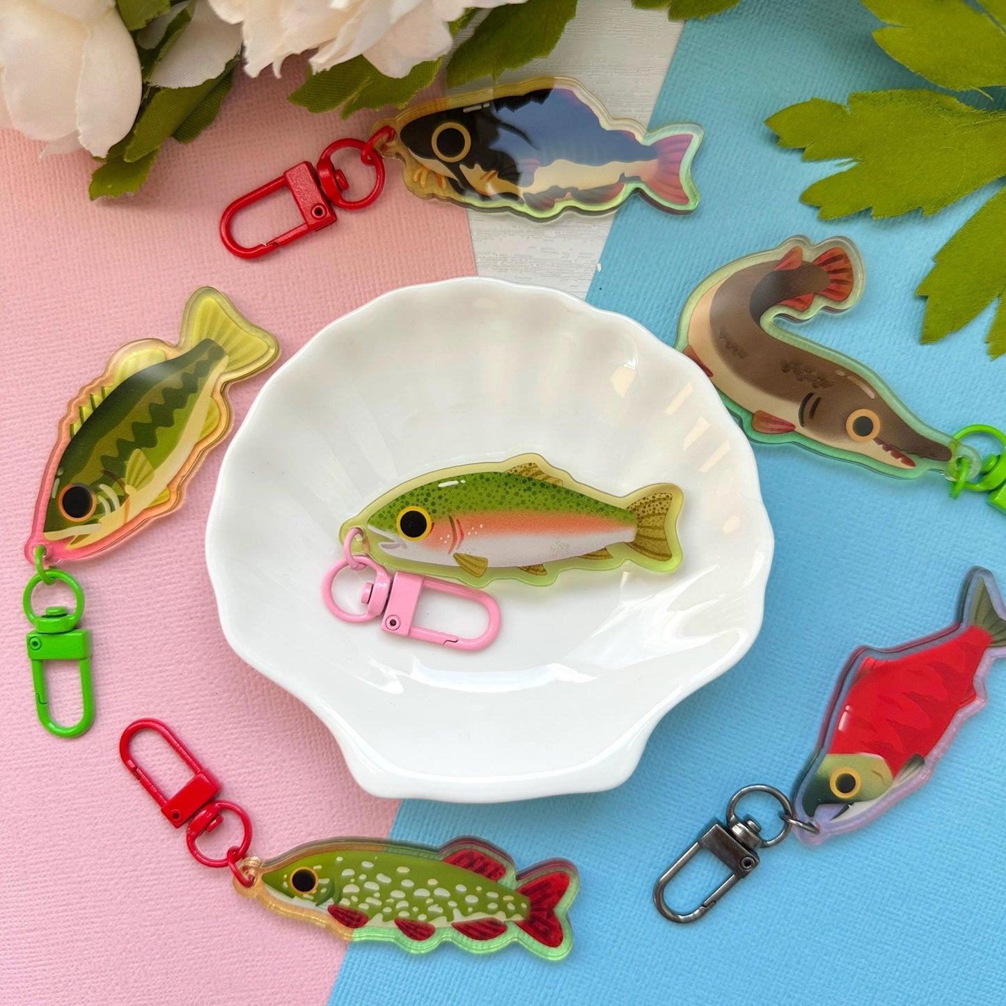 Rainbow Trout 2.5" Acrylic Charm