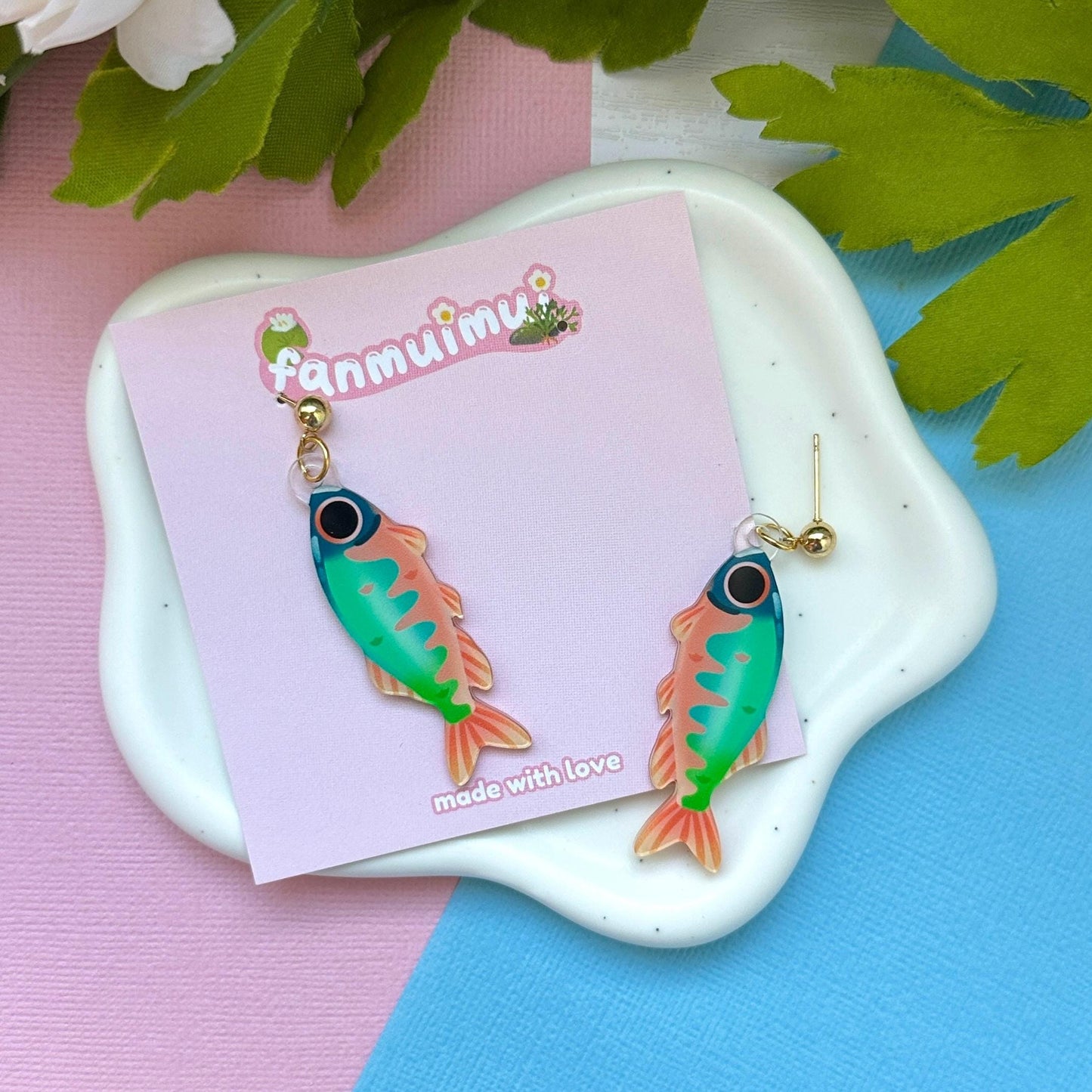 Pale Chub Acrylic Earrings