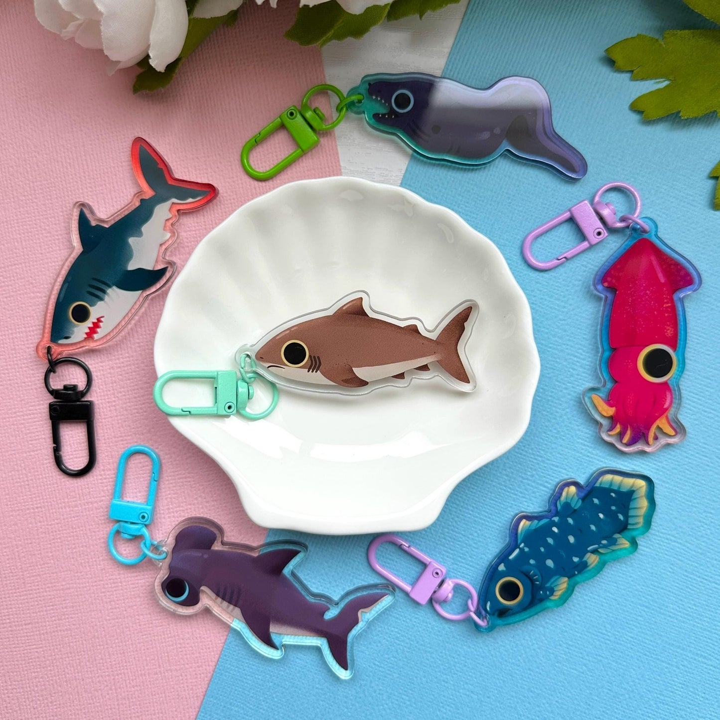Bull Shark 2.5" Acrylic Charm