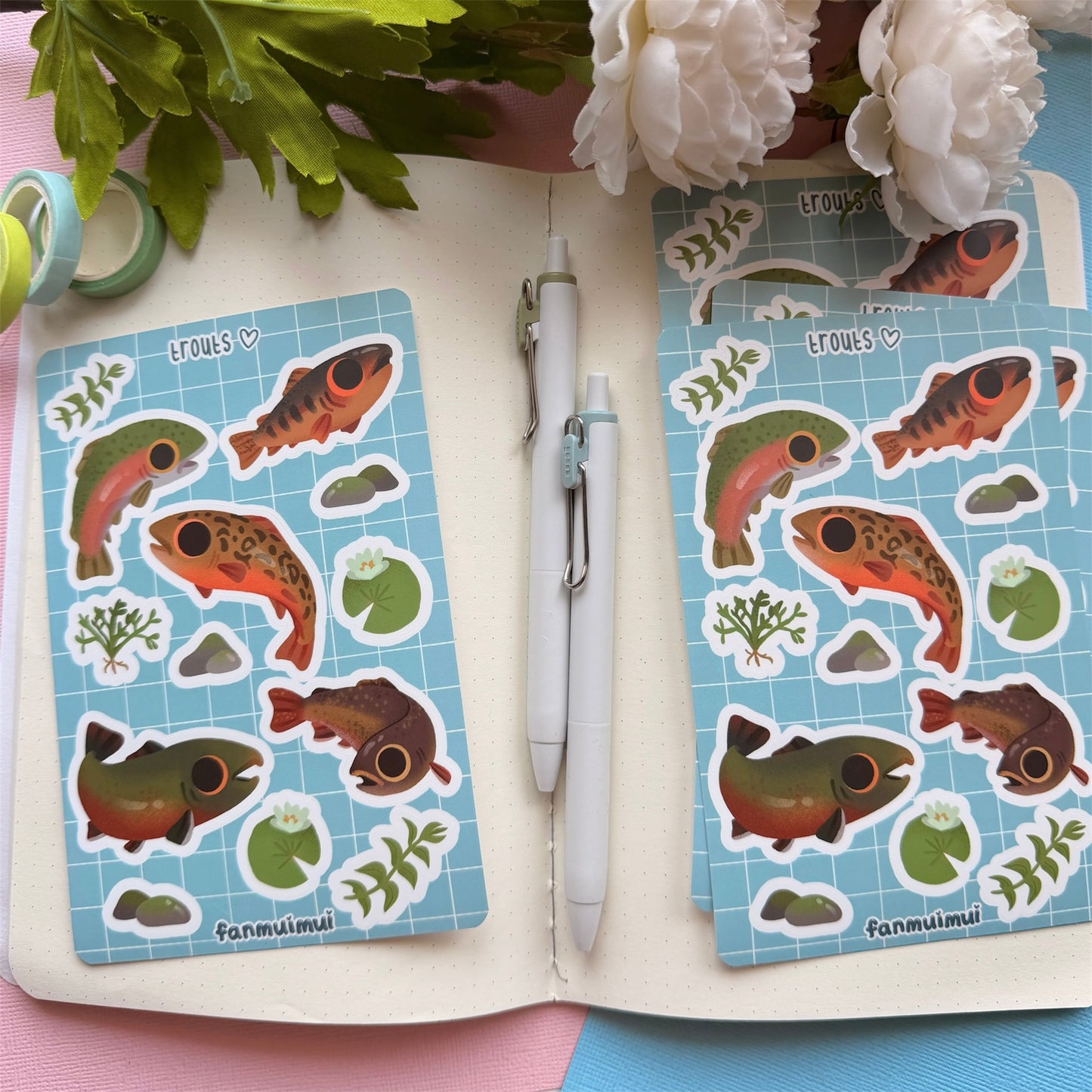 Fish | Trouts Vinyl Sticker Sheet (A6)