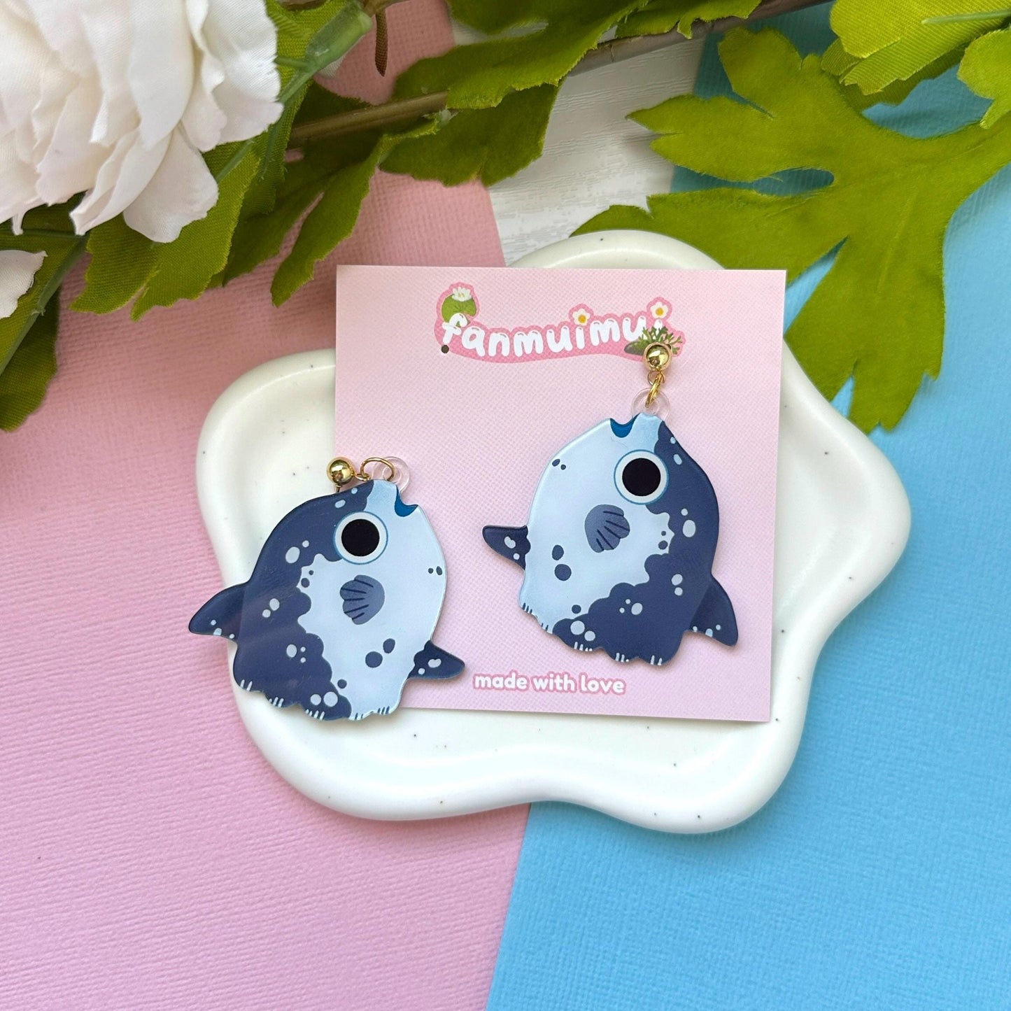 Mola Sunfish Acrylic Earrings