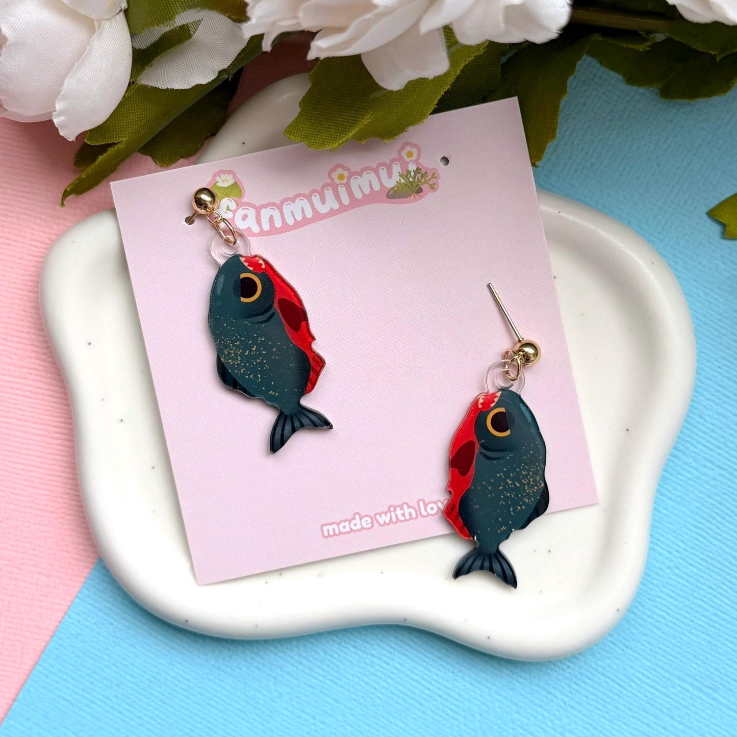 Piranha Acrylic Earrings