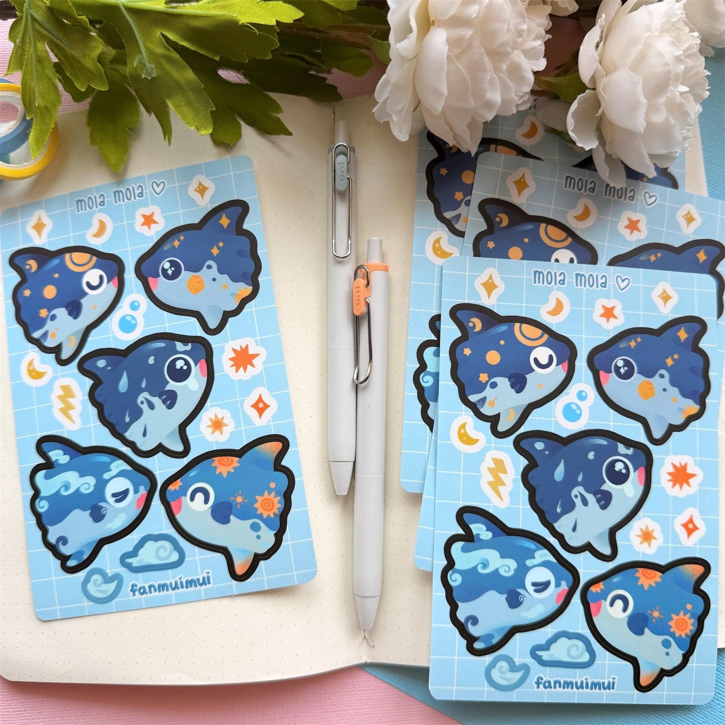Fish / Mola Mola Vinyl Sticker Sheet (A6)