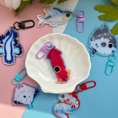Squid 2.5" Acrylic Charm