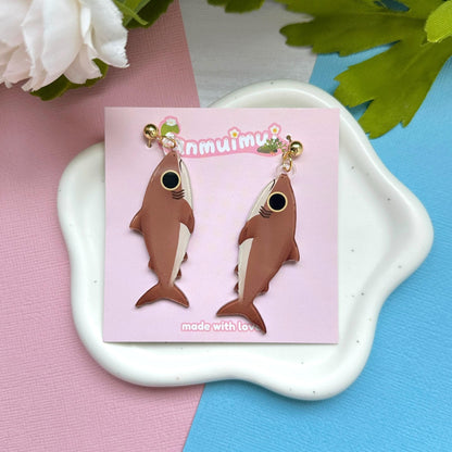 Bull Shark Acrylic Earrings