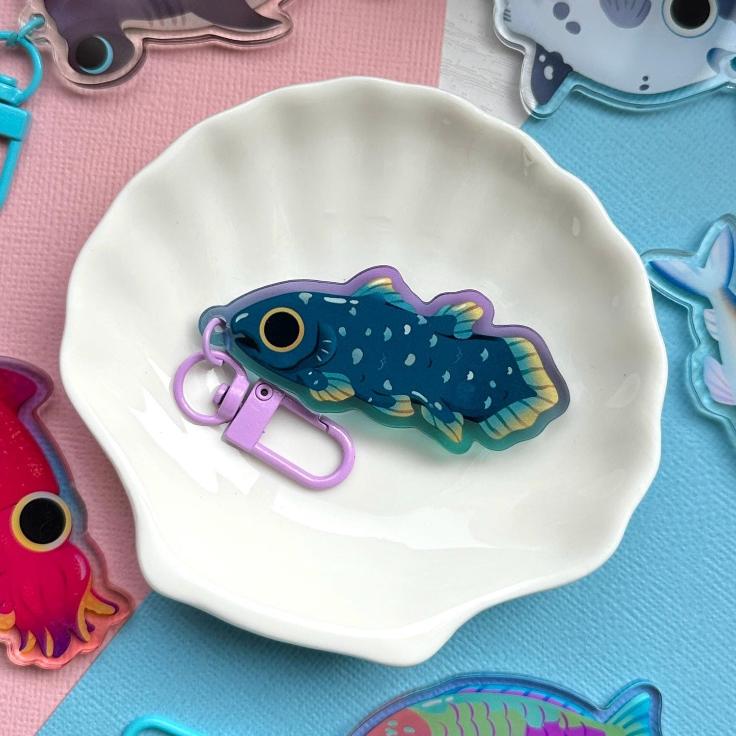 Coelacanth 2.5" Acrylic Charm