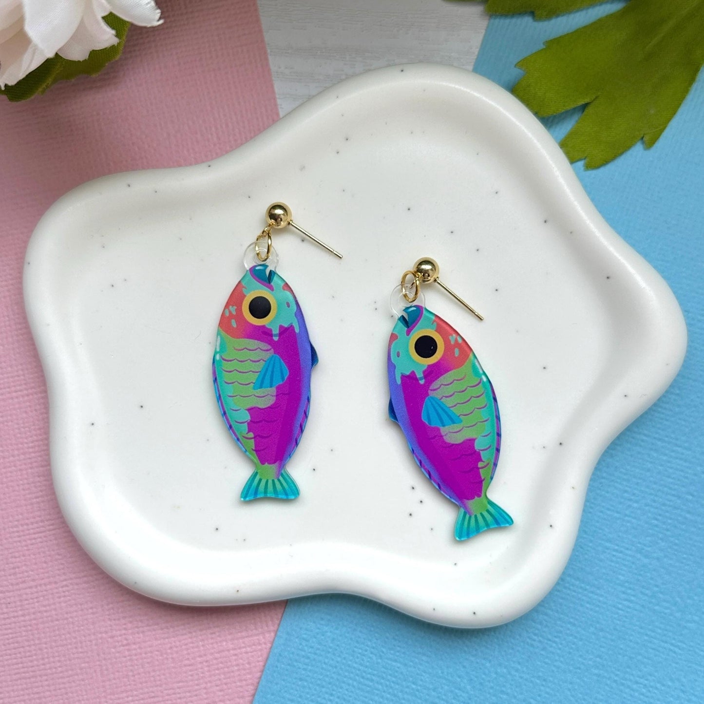 Parrotfish Acrylic Earrings