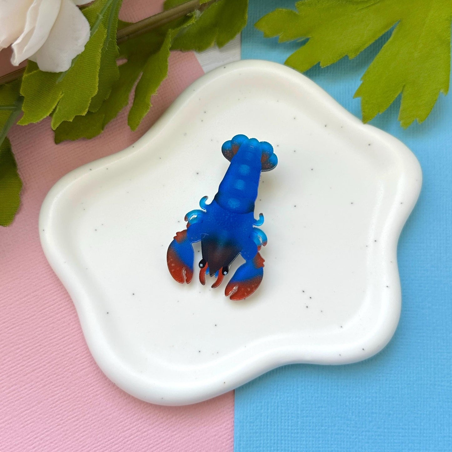 Blue Lobster Acrylic Hair Clip