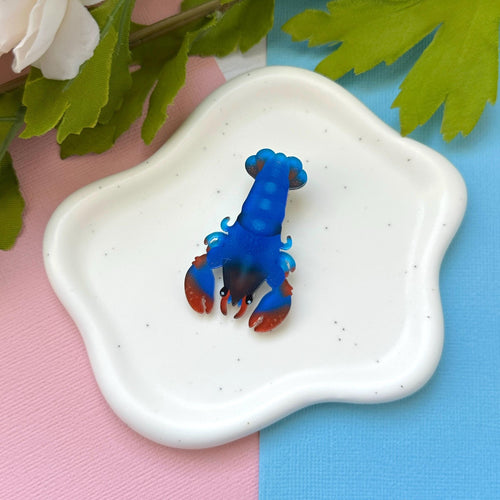 Blue Lobster Acrylic Hair Clip