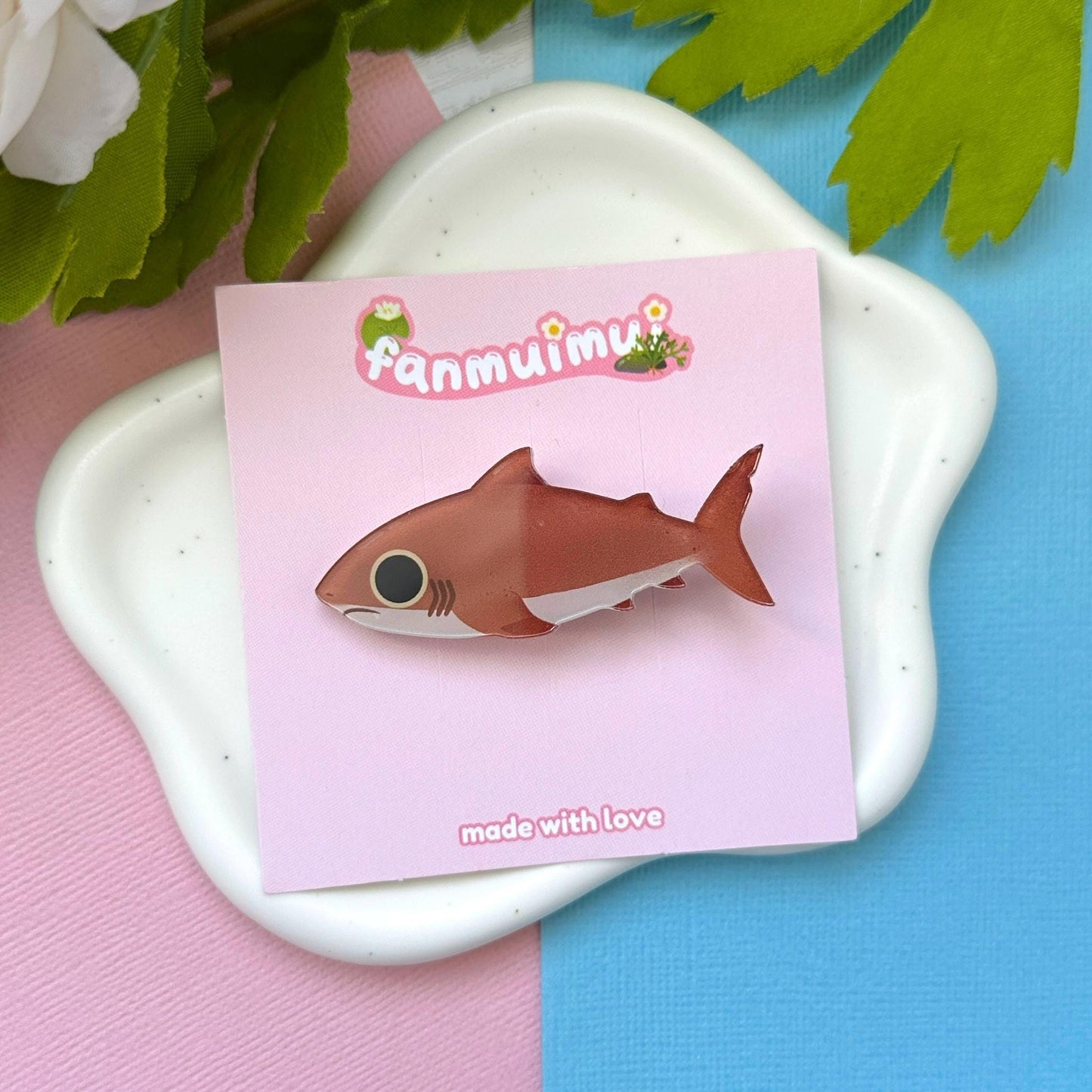 Bull Shark Acrylic Hair Clip