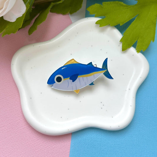 Blue Fin Tuna Acrylic Hair Clip