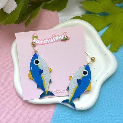 Blue Fin Tuna Acrylic Earrings