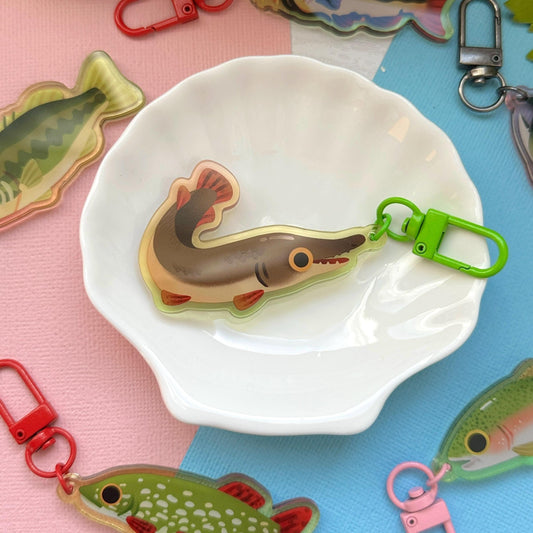 Alligator Gar 2.5" Acrylic Charm