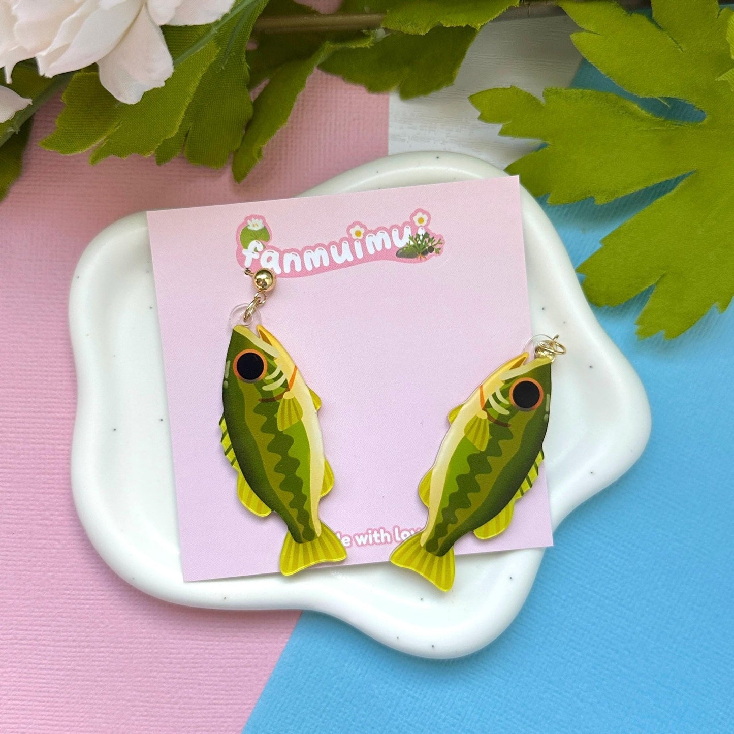 Large Mouth Bass Acrylic Earrings