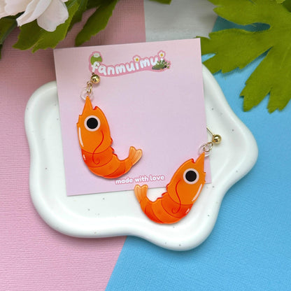Shrimp Acrylic Earrings