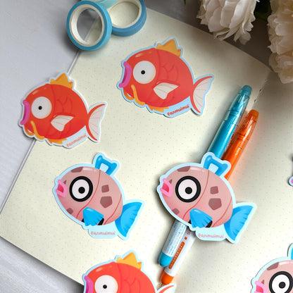 Gamer Fish Vinyl Stickers