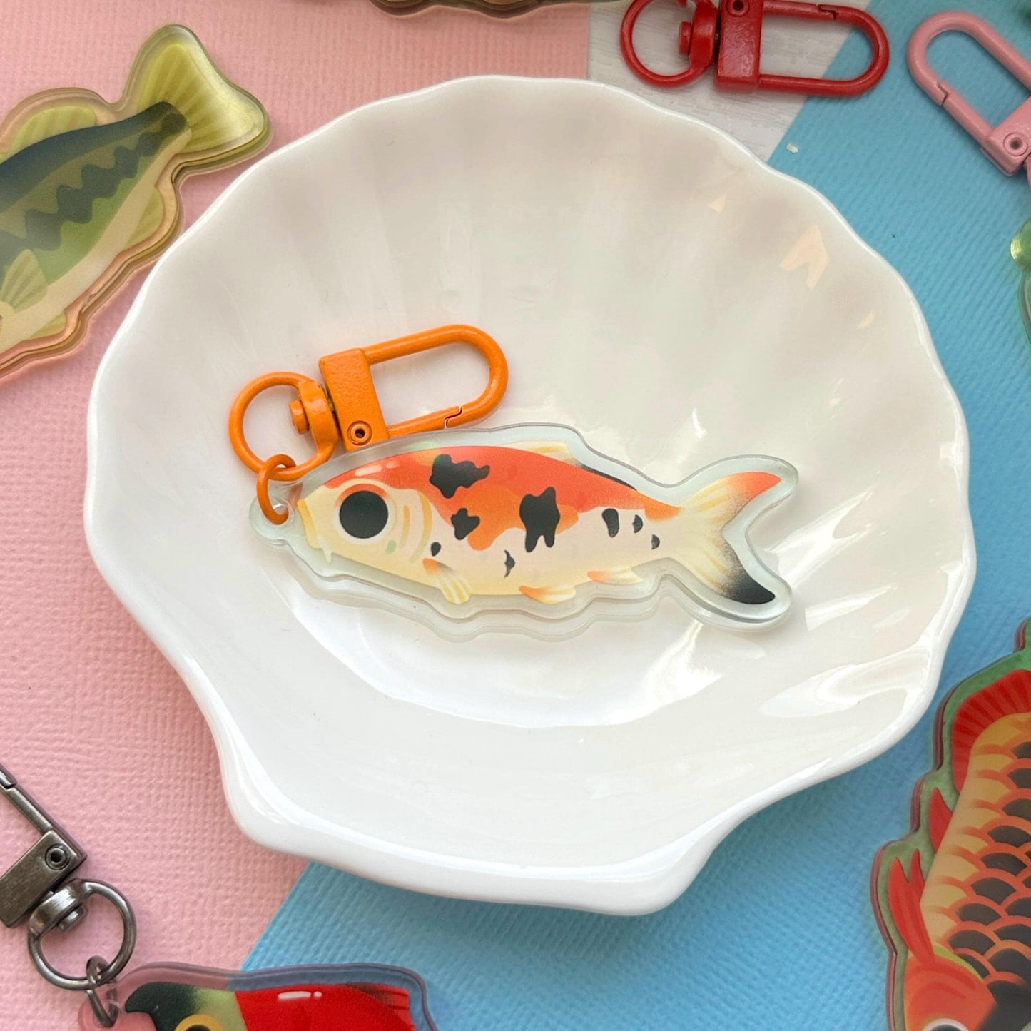 Koi Fish 2.5" Acrylic Charm