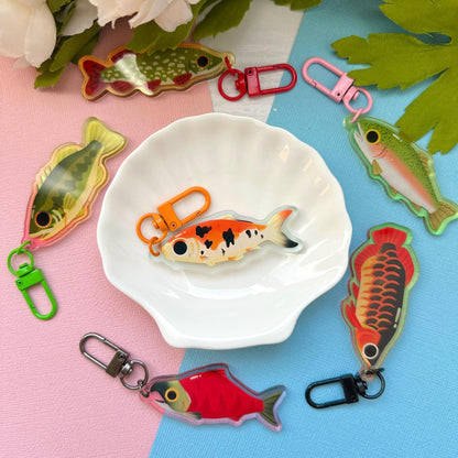 Koi Fish 2.5" Acrylic Charm