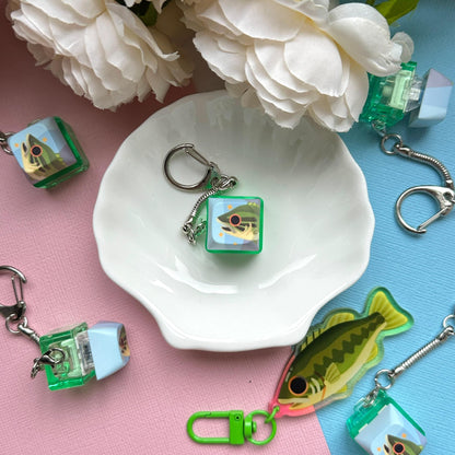 Large Mouth Bass Clicky Fidget Keychain
