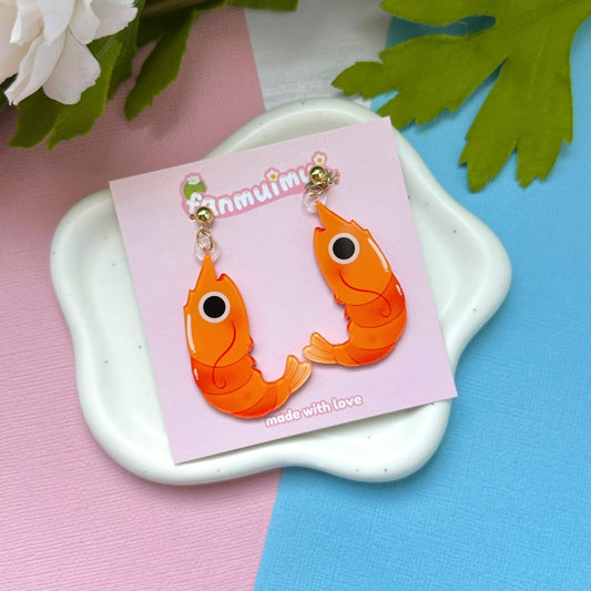 Shrimp Acrylic Earrings