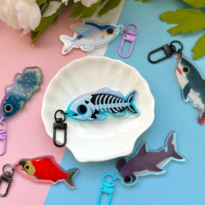 Fish Bones 2.5" Acrylic Charm