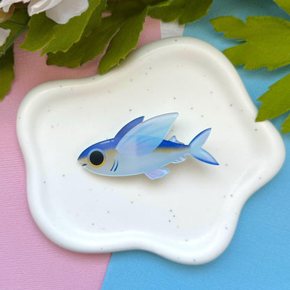 Flying Fish Acrylic Hair Clip