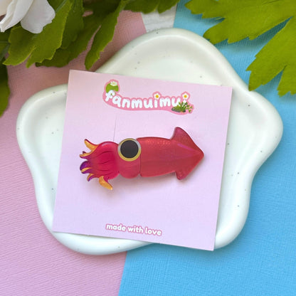 Squid Acrylic Hair Clip