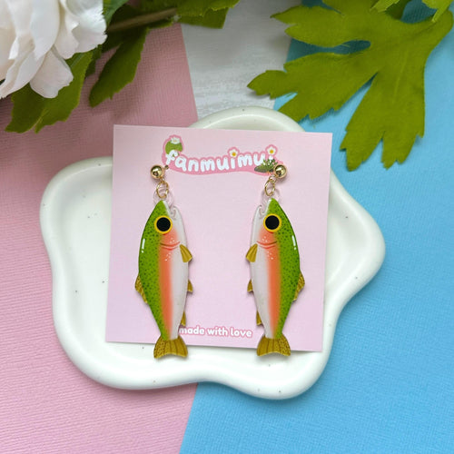 Rainbow Trout Acrylic Earrings