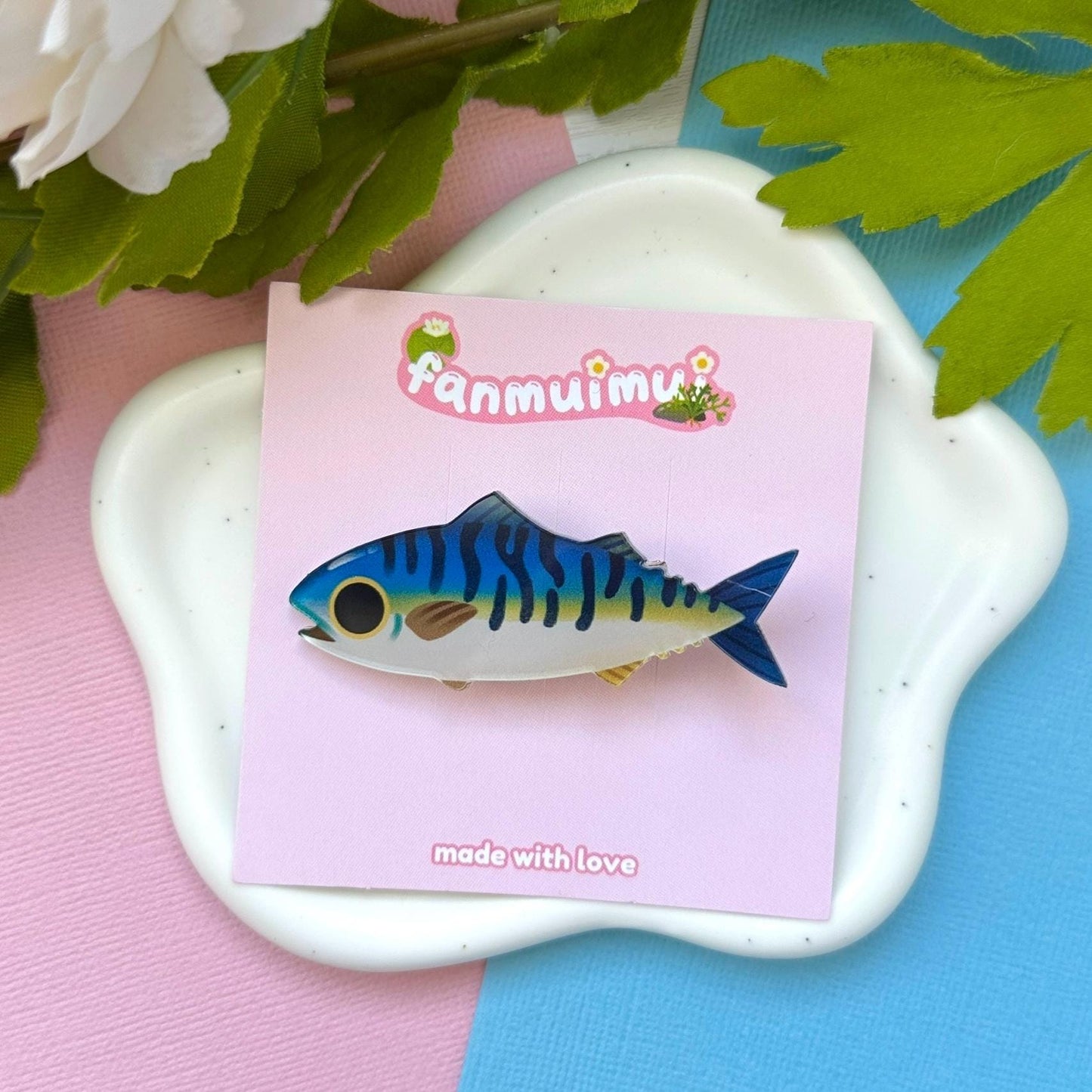 Atlantic Mackerel Acrylic Hair Clip