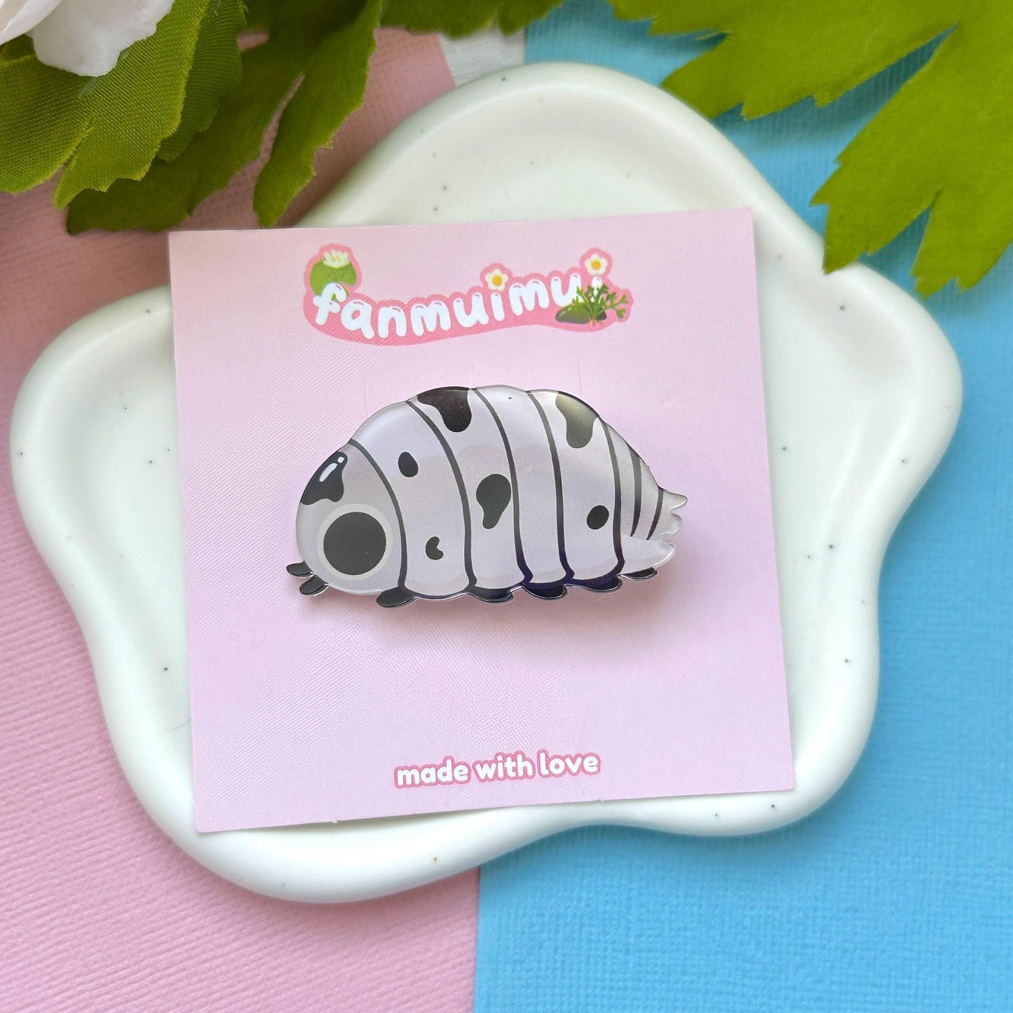 Dairy Cow Isopod Acrylic Hair Clip