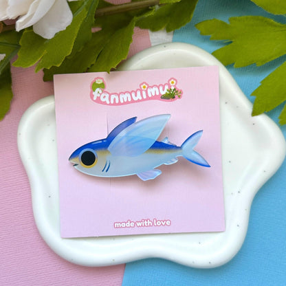 Flying Fish Acrylic Hair Clip