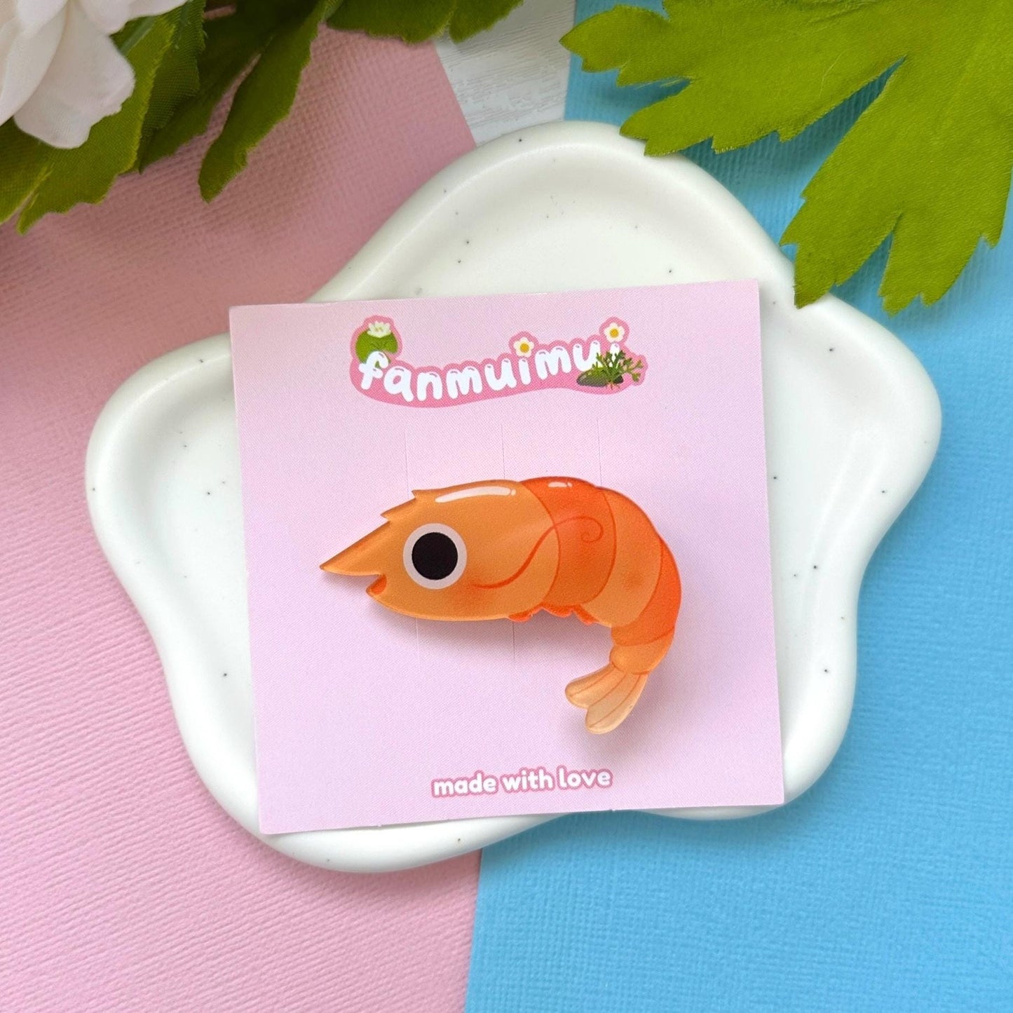 Shrimp Acrylic Hair Clip