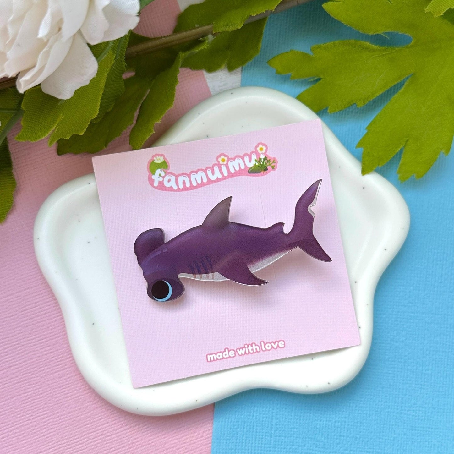 Hammerhead Shark Acrylic Hair Clip