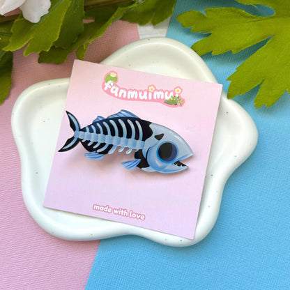 Fish Bones Acrylic Hair Clip