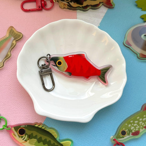 Red Sockeye Salmon 2.5" Acrylic Charm