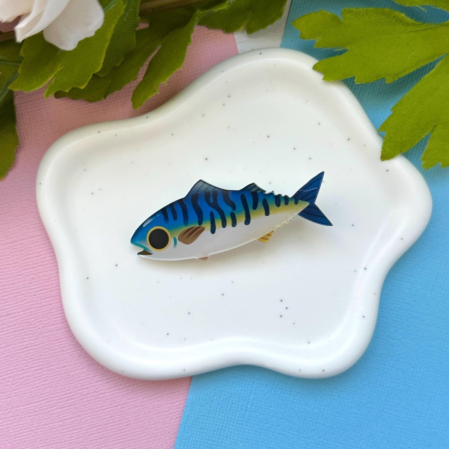 Atlantic Mackerel Acrylic Hair Clip