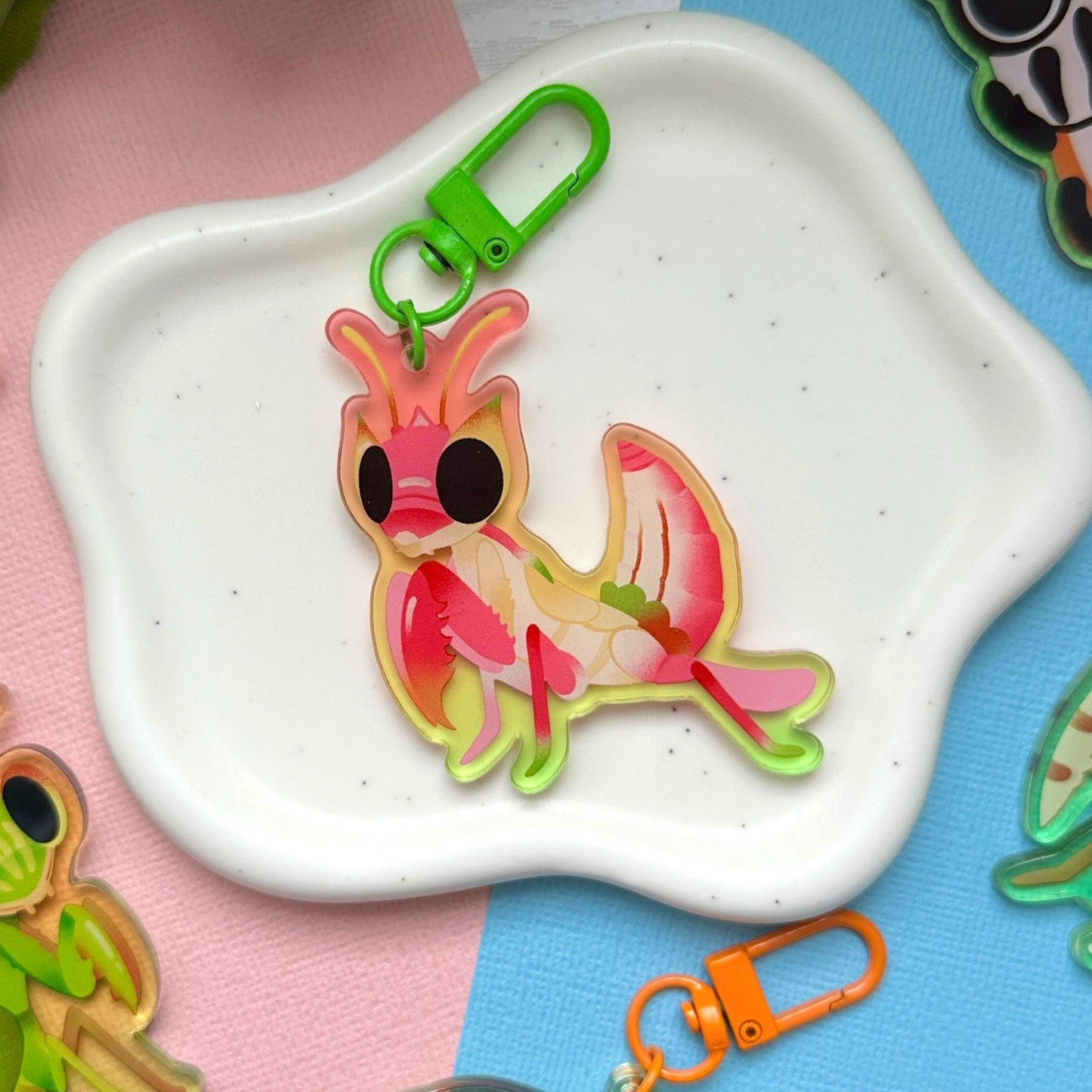 Orchid Mantis 2.5" Acrylic Charm