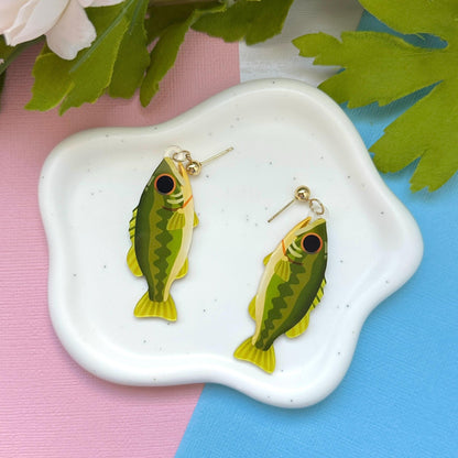 Large Mouth Bass Acrylic Earrings