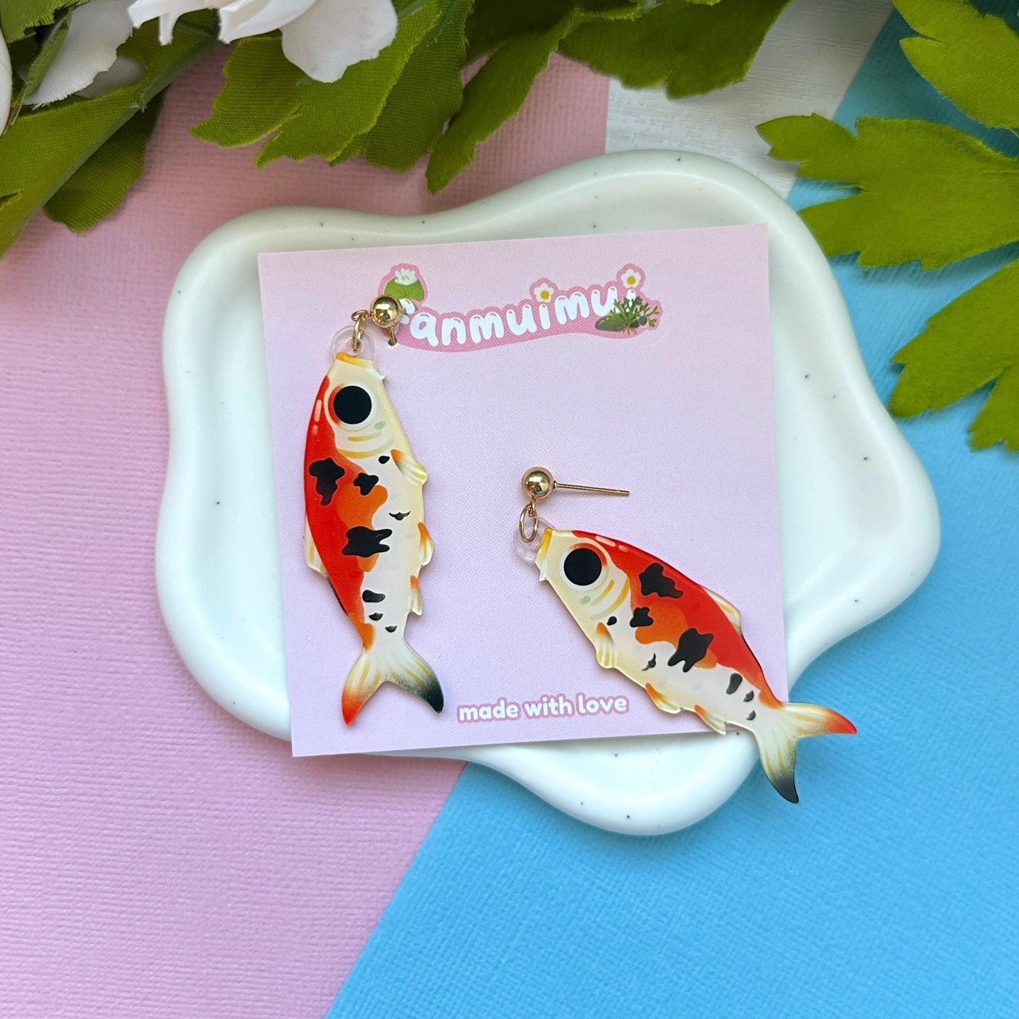 Koi Fish Acrylic Earrings