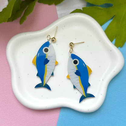 Blue Fin Tuna Acrylic Earrings