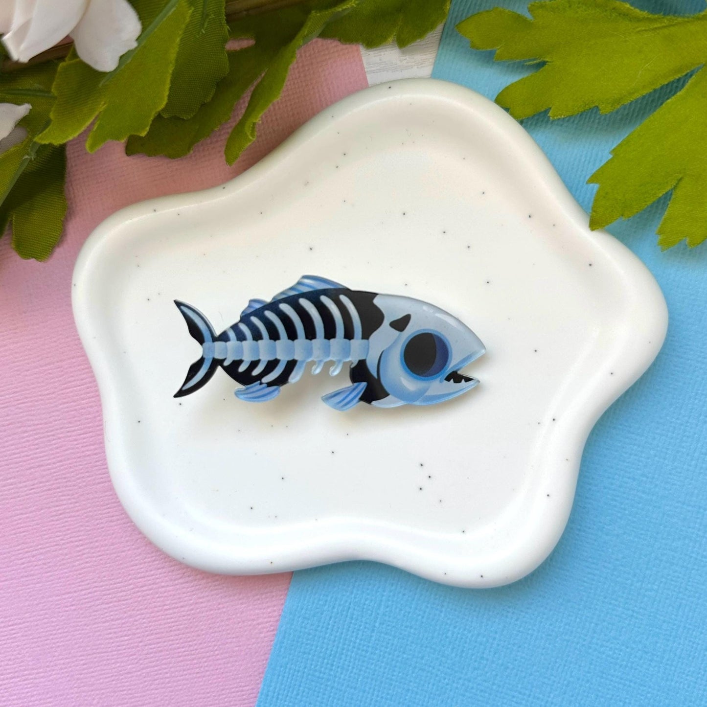 Fish Bones Acrylic Hair Clip