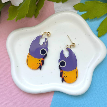 Hercules Beetle Acrylic Earrings