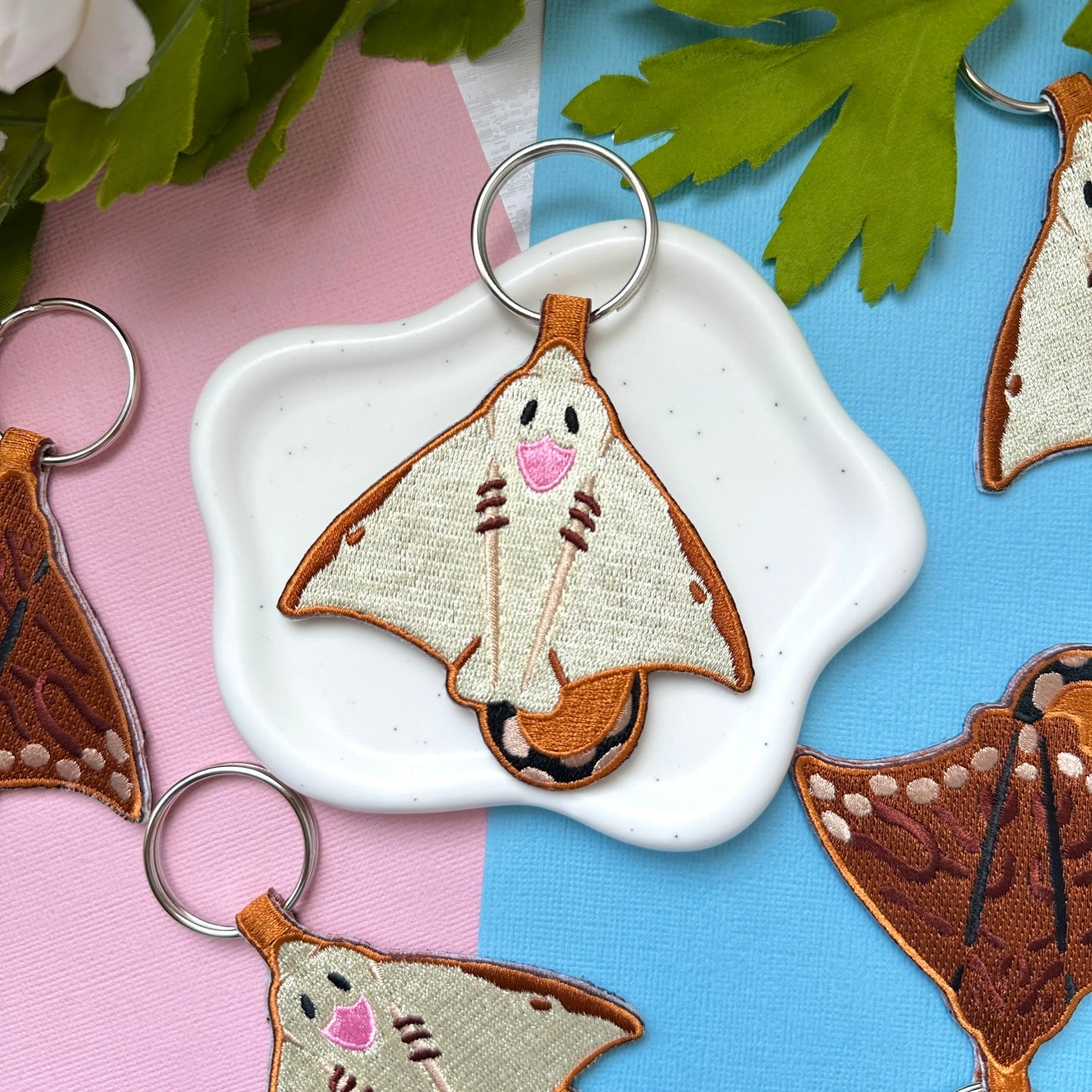 Eagle Ray Embroidered Charm