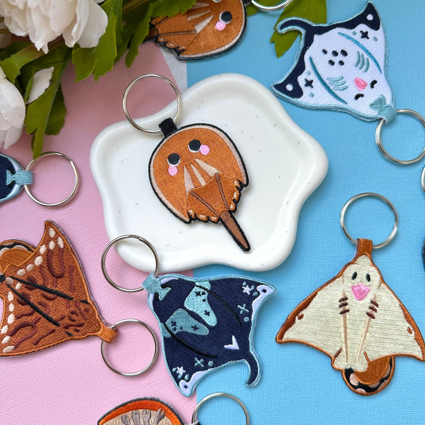 Eagle Ray Embroidered Charm