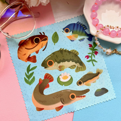 Freshwater Fish Microfiber Cleaning Cloth