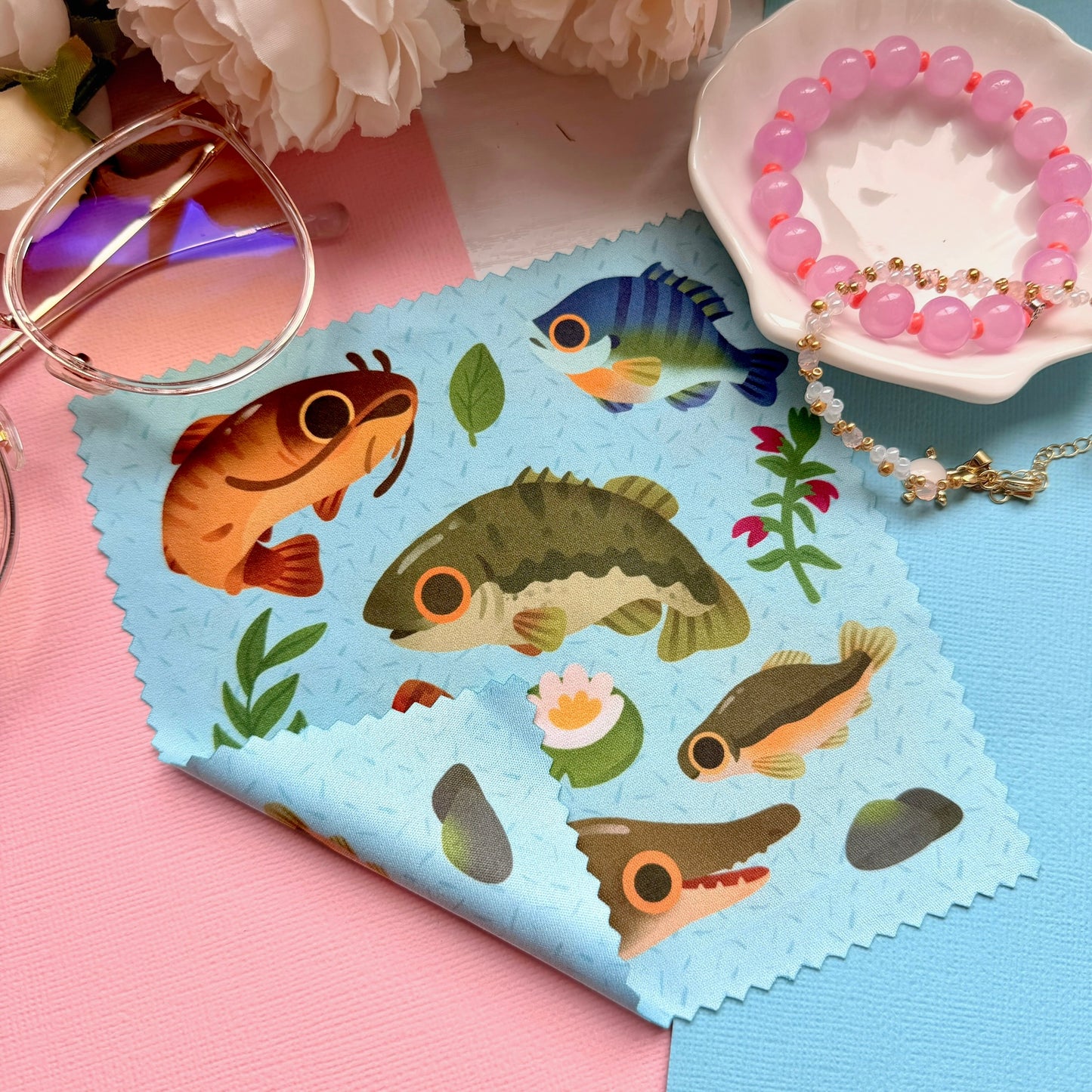 Freshwater Fish Microfiber Cleaning Cloth