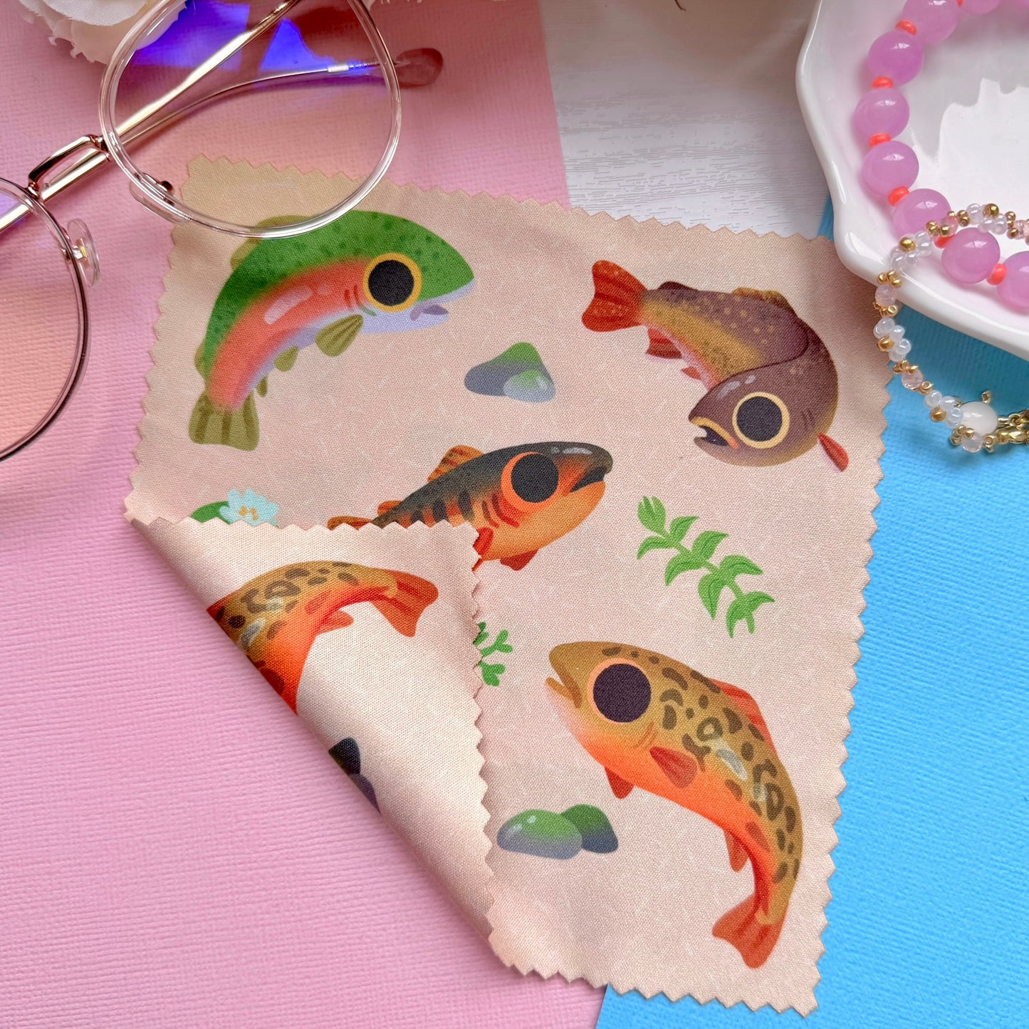 Fish / Trouts Microfiber Cleaning Cloth