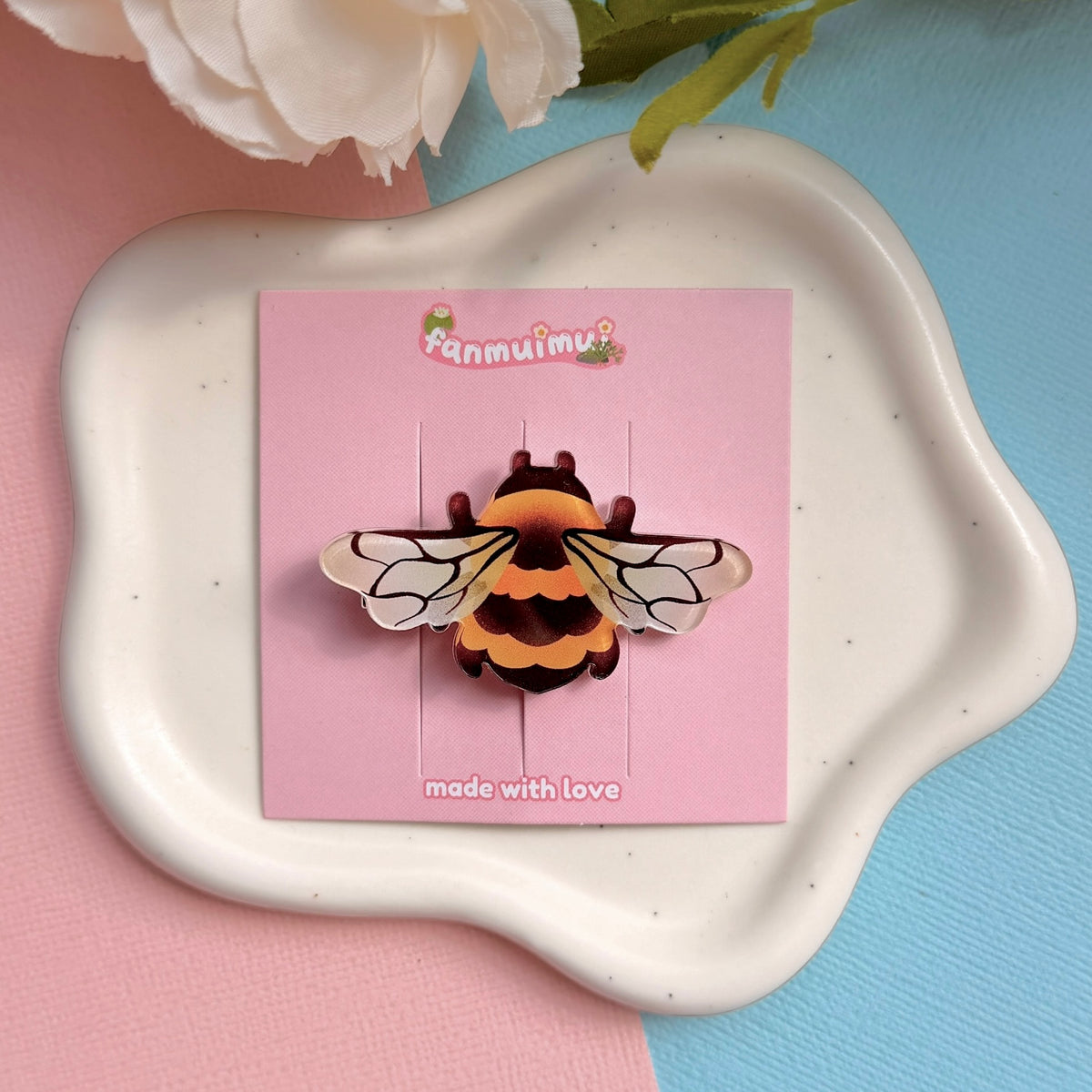 Bumble Bee Acrylic Hair Clip