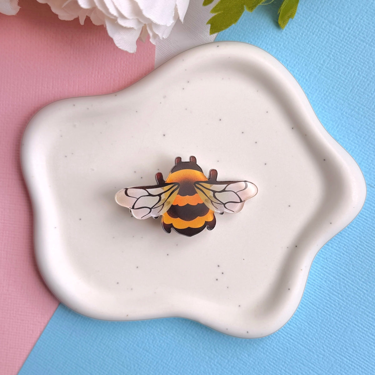 Bumble Bee Acrylic Hair Clip